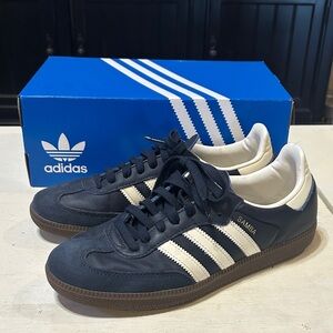 Adidas Samba Navy and White Sneakers